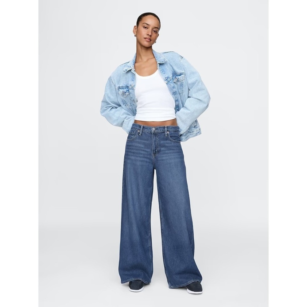 Gap Baggy Wide Leg Mid Rise 90s 2000s Streetwear Model Off Duty Women's 27 4R